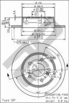 Тормозной диск METZGER 14845V