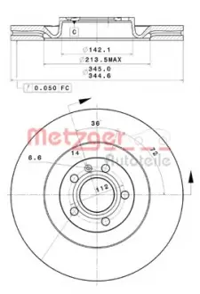 Тормозной диск METZGER 25234V