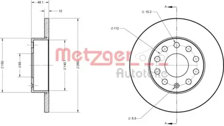 Тормозной диск METZGER 6110030