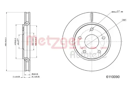 Тормозной диск METZGER 6110090