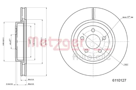 Тормозной диск METZGER 6110127