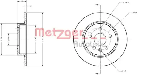 Тормозной диск METZGER 6110130