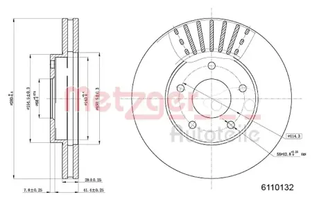 Тормозной диск METZGER 6110132