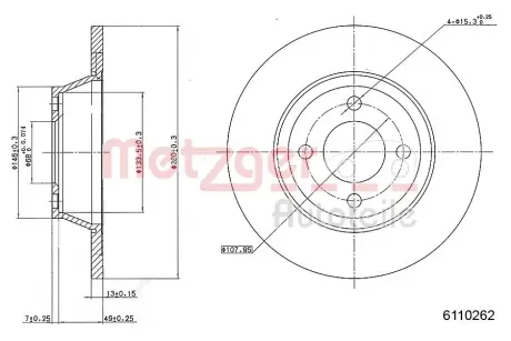 Тормозной диск METZGER 6110262