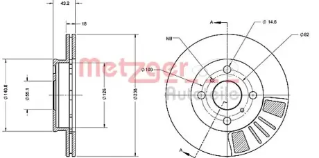 Тормозной диск METZGER 6110269