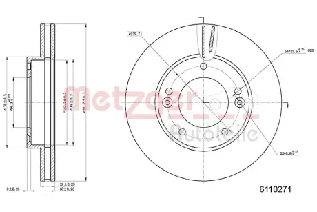 Тормозной диск METZGER 6110271