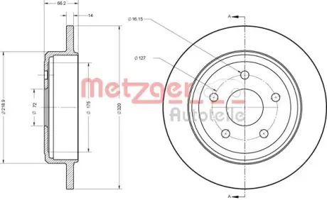 Тормозной диск METZGER 6110278