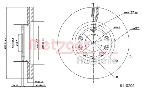Тормозной диск METZGER 6110295