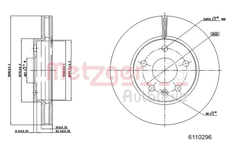 Тормозной диск METZGER 6110296