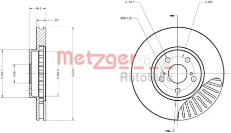 Тормозной диск METZGER 6110315