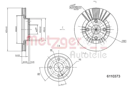 Тормозной диск METZGER 6110373