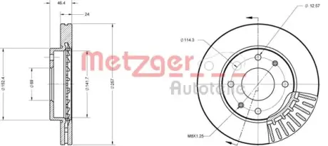 Тормозной диск METZGER 6110433