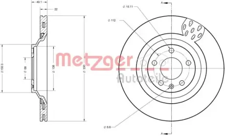 Тормозной диск METZGER 6110437