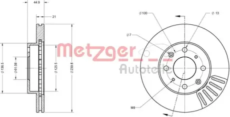 Тормозной диск METZGER 6110454