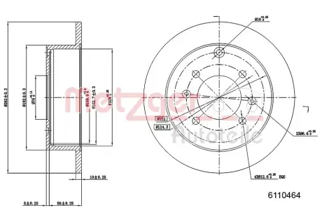 Тормозной диск METZGER 6110464