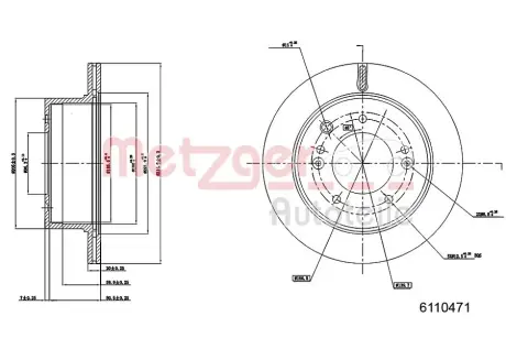 Тормозной диск METZGER 6110471