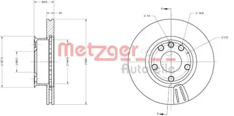 Тормозной диск METZGER 6110484