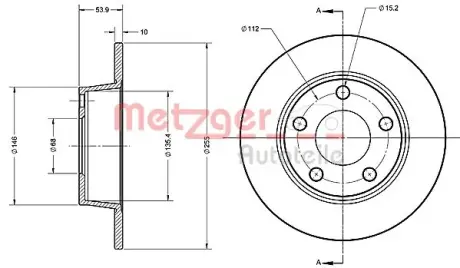 Тормозной диск METZGER 6110490