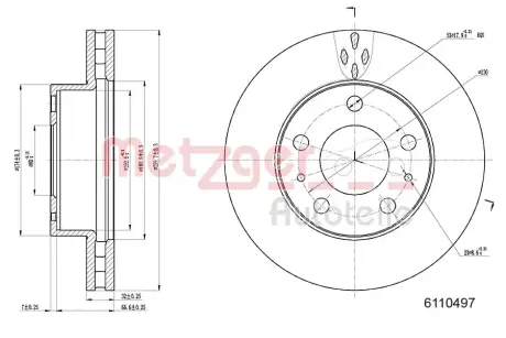 Тормозной диск METZGER 6110497