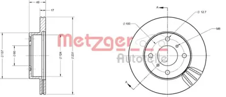 Тормозной диск METZGER 6110500