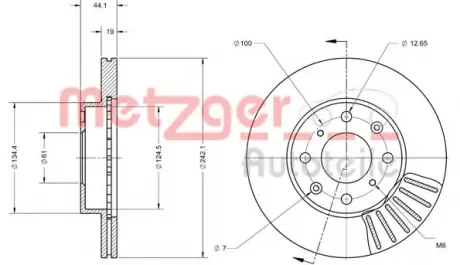 Тормозной диск METZGER 6110506