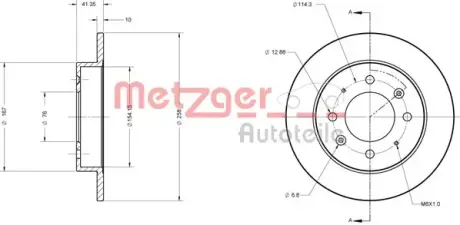 Тормозной диск METZGER 6110510