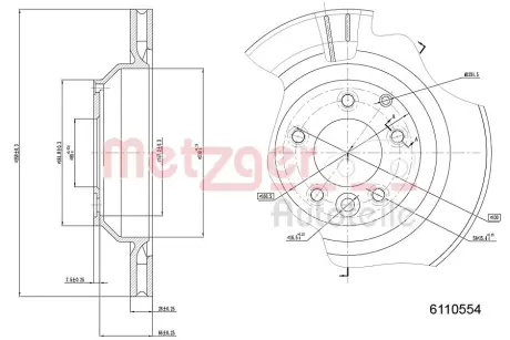 Тормозной диск METZGER 6110554