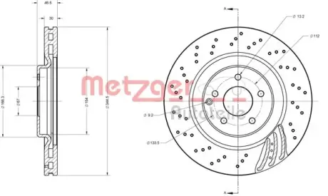 Тормозной диск METZGER 6110614