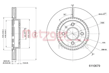 Тормозной диск METZGER 6110679