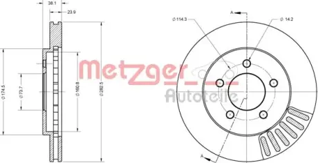 Тормозной диск METZGER 6110708