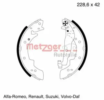 Комплект тормозных колодок METZGER MG300