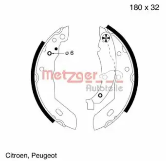 Комплект тормозных колодок METZGER MG415