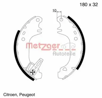 Комплект тормозных колодок METZGER MG508