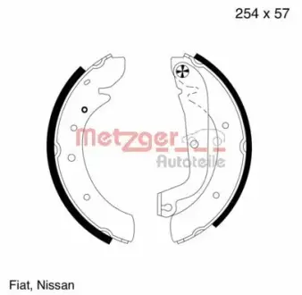 Комплект тормозных колодок METZGER MG570