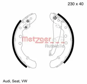 Комплект тормозных колодок METZGER MG572