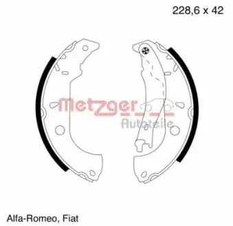 Комплект тормозных колодок METZGER MG624