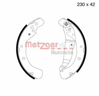Комплект тормозных колодок METZGER MG672