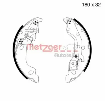 Комплект тормозных колодок METZGER MG737