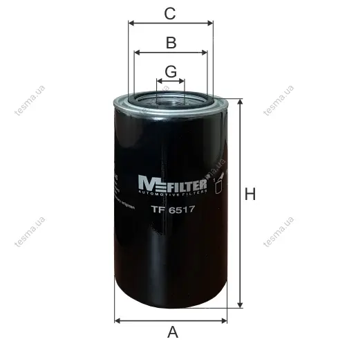 Oil filter, Spin-On. Фильтр масляный, накручиваемый MFILTER TF6517 (фото 1)