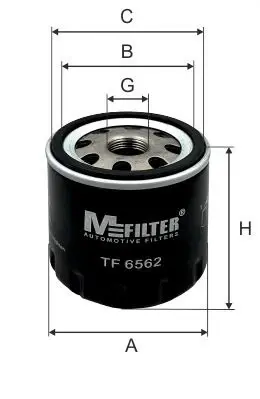 Фільтр оливний (К9К612) MFILTER TF6562 (фото 1)