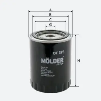 Фильтр масляный, накручиваемый. Фільтр масляний, накручуваний. Oil filter, Spin-On MOLDER OF393