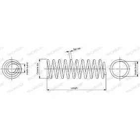 Coil spring, suspension. Пружина, ходовая часть MONROE SP0049