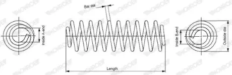 Coil spring, suspension. Пружина, ходовая часть MONROE SP2301