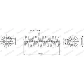 Coil spring, suspension. Пружина, ходовая часть MONROE SP2863