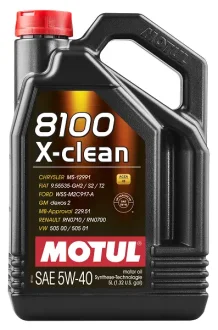 Масло моторное 5W40 8100 X-clean SAE,5L MOTUL 109226