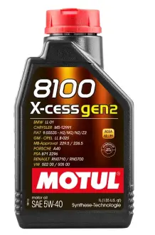 Масло моторное, 8100 X-cess Gen2, SAE 5W-40 MOTUL 112350