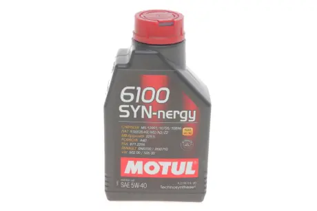 Олива моторна Motul 6100 Syn-Nergy 5W-40. 1л. MOTUL 368311