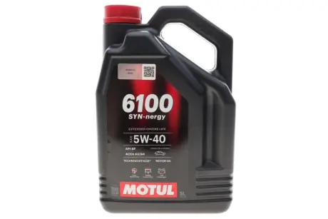 Олива 5W40 Syn-nergy 6100 (5L) (API SP) (ACEA A3/B4) (112963) MOTUL 368451