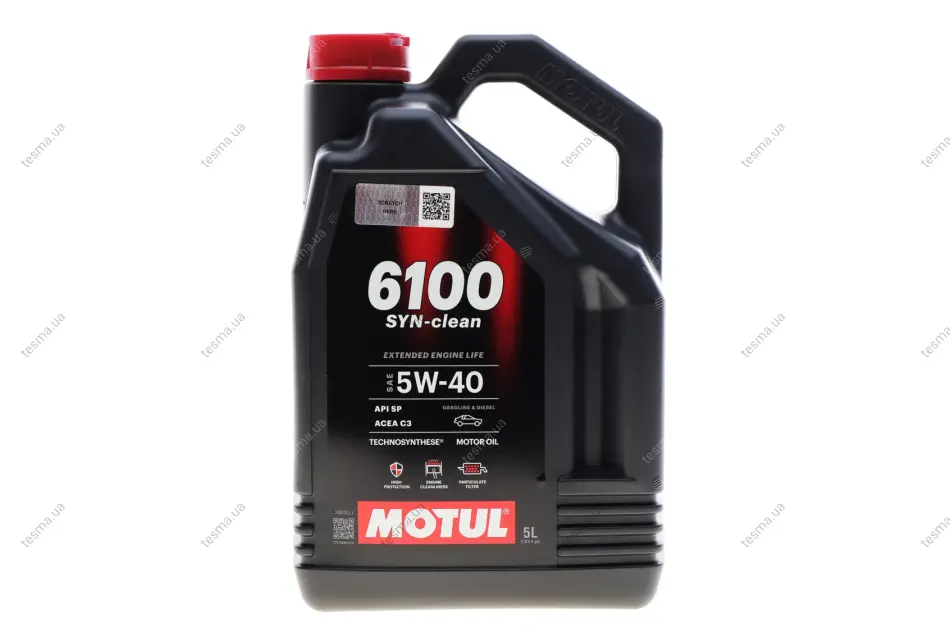 Олива 5W40 6100 Syn-clean (5L) (ACEA C3/API PERFORMANCE SP) (113116) MOTUL 854351 (фото 1)