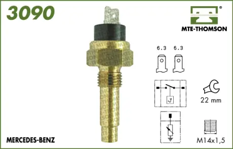 Coolant temperature sensor. Датчик температуры охлаждающей жидкости MTE-THOMSON 3090